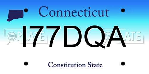 I77DQA Connecticut License Plate