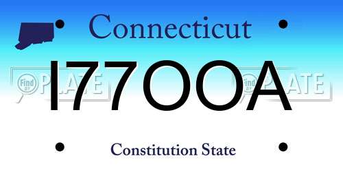 I77OOA Connecticut License Plate
