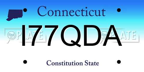 I77QDA Connecticut License Plate