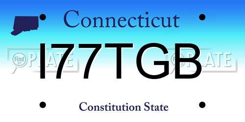 I77TGB Connecticut License Plate