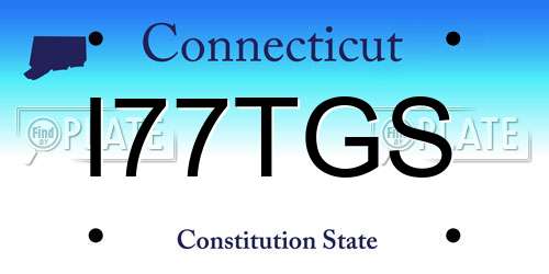 I77TGS Connecticut License Plate