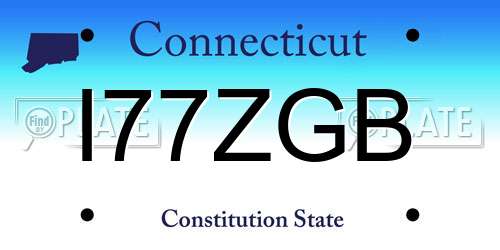 I77ZGB Connecticut License Plate