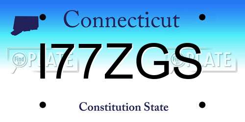 I77ZGS Connecticut License Plate