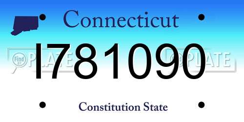 I781090 Connecticut License Plate