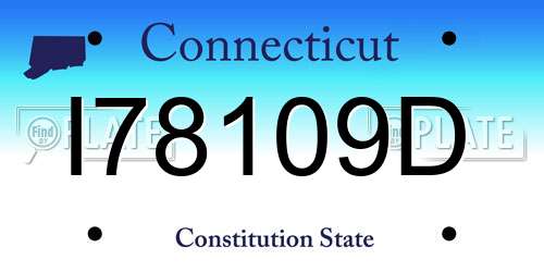 I78109D Connecticut License Plate