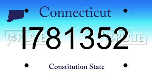 I781352 Connecticut License Plate