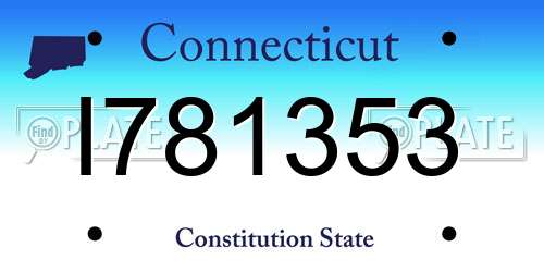 I781353 Connecticut License Plate