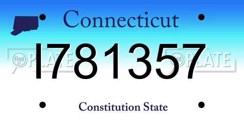 I781357 Connecticut License Plate