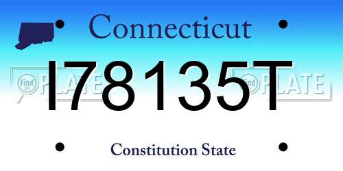 I78135T Connecticut License Plate