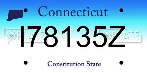 I78135Z Connecticut License Plate