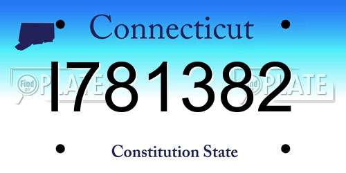 I781382 Connecticut License Plate