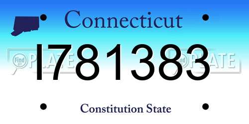 I781383 Connecticut License Plate