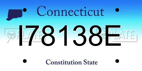 I78138E Connecticut License Plate