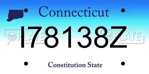 I78138Z Connecticut License Plate