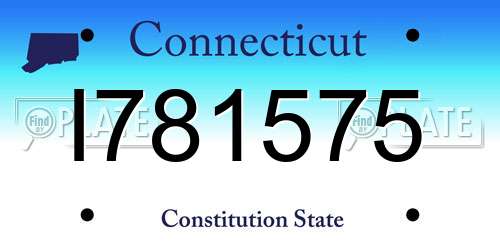 I781575 Connecticut License Plate