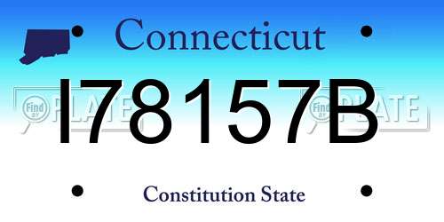 I78157B Connecticut License Plate