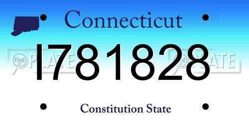 I781828 Connecticut License Plate