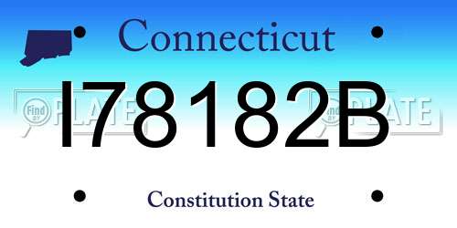 I78182B Connecticut License Plate