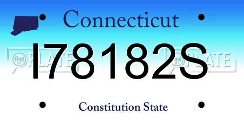 I78182S Connecticut License Plate