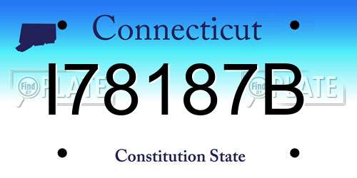 I78187B Connecticut License Plate