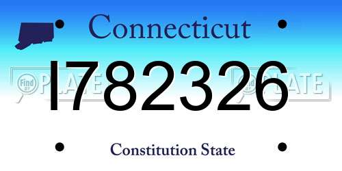 I782326 Connecticut License Plate