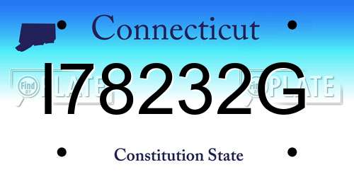 I78232G Connecticut License Plate
