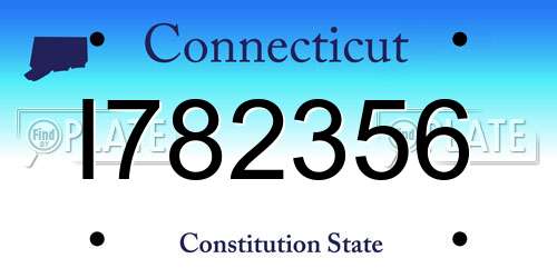 I782356 Connecticut License Plate
