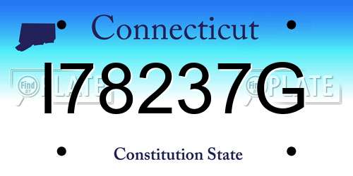 I78237G Connecticut License Plate