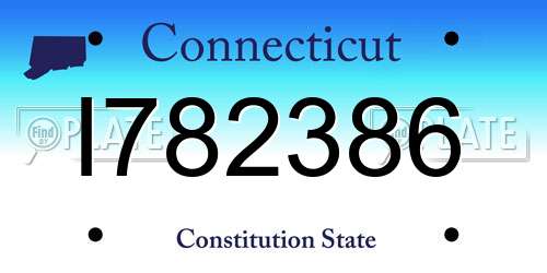 I782386 Connecticut License Plate