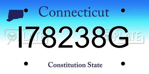 I78238G Connecticut License Plate