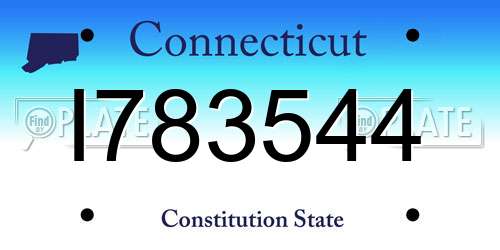 I783544 Connecticut License Plate