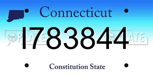 I783844 Connecticut License Plate