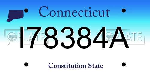 I78384A Connecticut License Plate