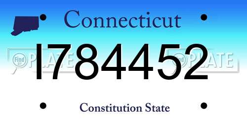 I784452 Connecticut License Plate