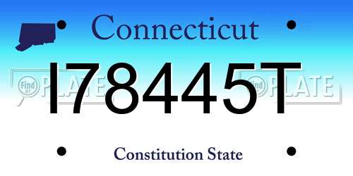 I78445T Connecticut License Plate