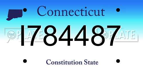 I784487 Connecticut License Plate