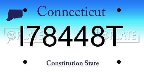 I78448T Connecticut License Plate
