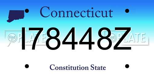I78448Z Connecticut License Plate
