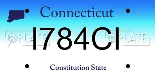 I784CI Connecticut License Plate