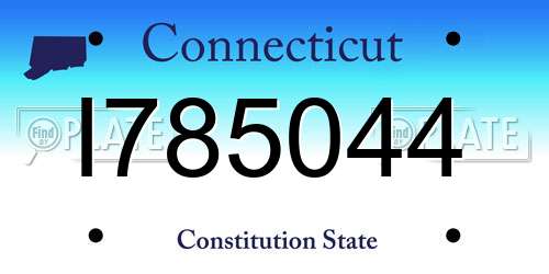 I785044 Connecticut License Plate