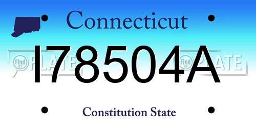I78504A Connecticut License Plate