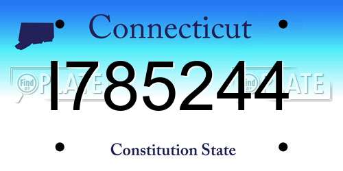 I785244 Connecticut License Plate
