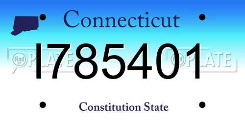 I785401 Connecticut License Plate