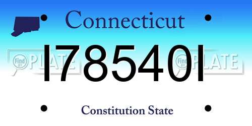 I78540I Connecticut License Plate