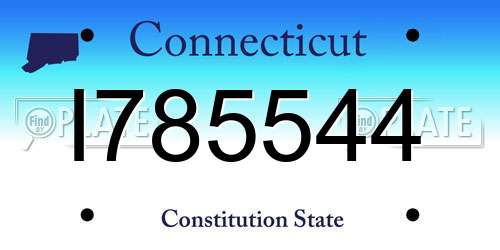 I785544 Connecticut License Plate