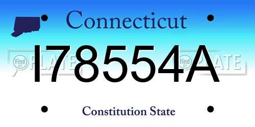 I78554A Connecticut License Plate