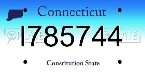 I785744 Connecticut License Plate