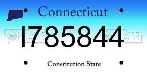 I785844 Connecticut License Plate