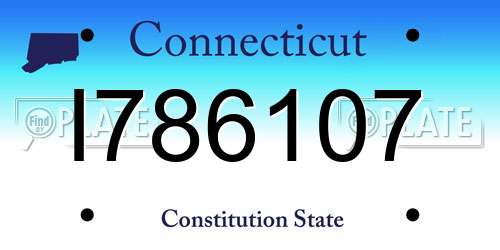 I786107 Connecticut License Plate