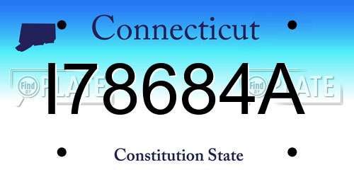 I78684A Connecticut License Plate